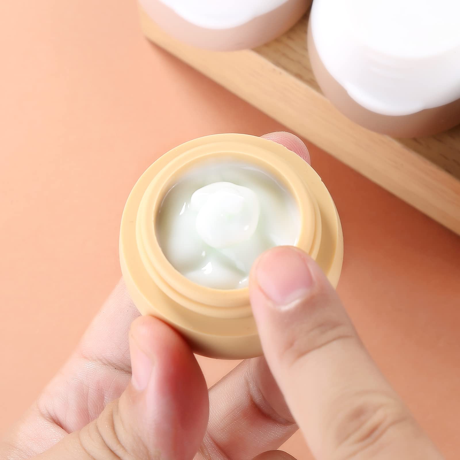 Tsa Approved Travel Size Containers For Toiletries, Gemice Silicone Jars, Leak-Proof Travel Accessories With Lid For Cosmetic Ma